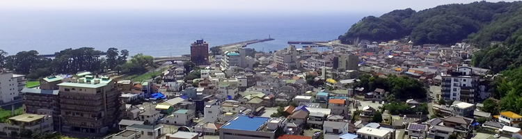 土肥温泉ドローン 清雲寺上空より撮影
